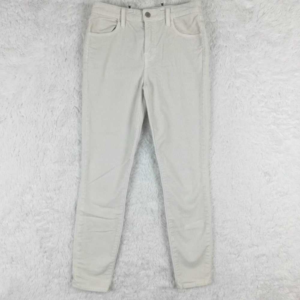 J Brand Womens Pants Skinny Alana Corduroy Moonbeam‎ Off White Mid Rise 25